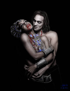 Lestat and Akasha Fanart in Digital Charcoal