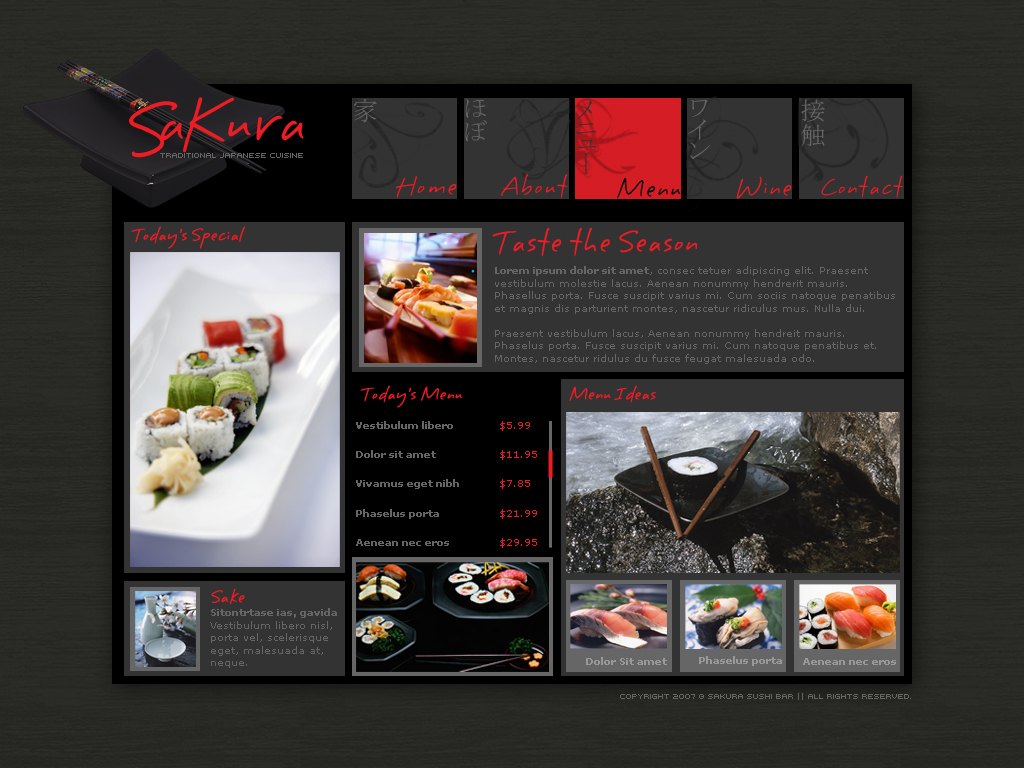 Sakura Sushi Bar Template