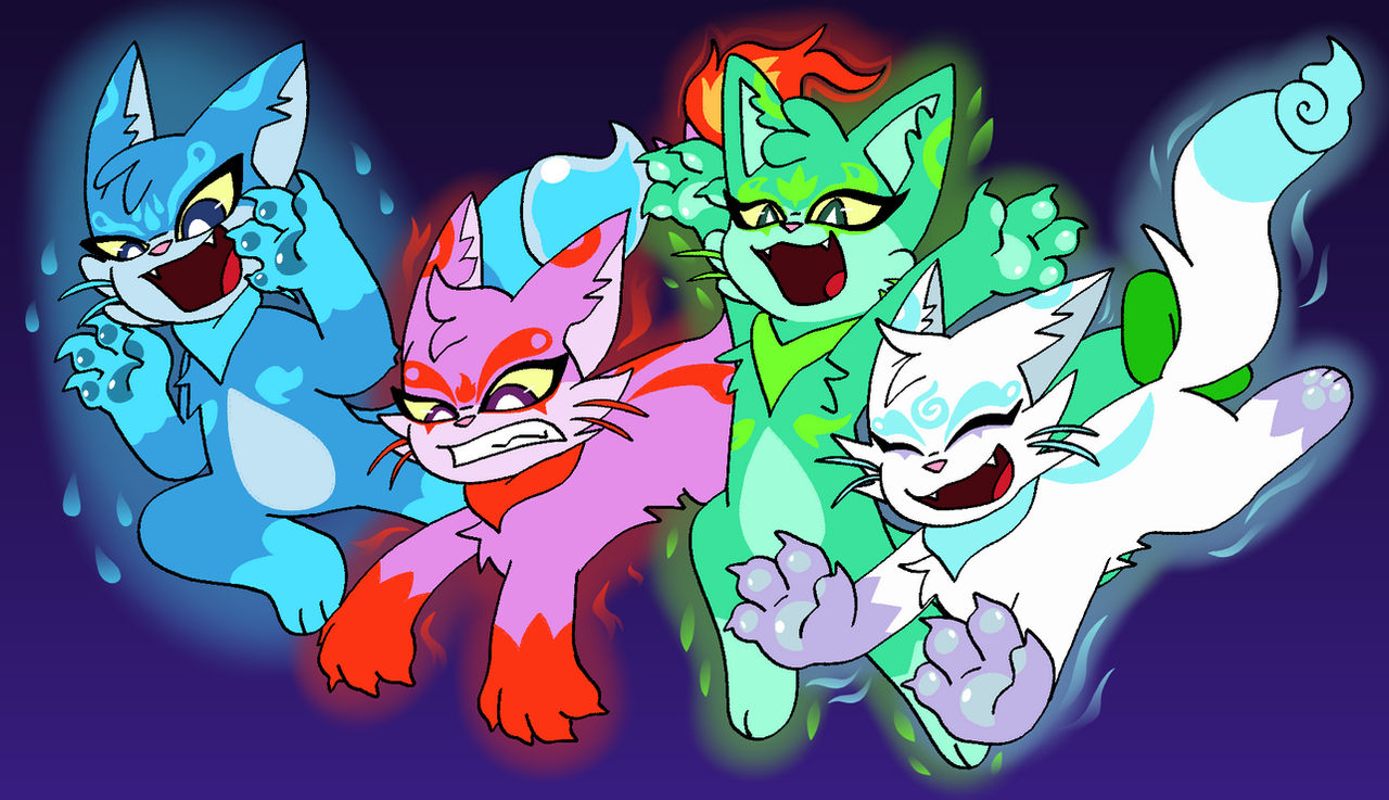ELEMENTAL CATS by MaskedPancake on DeviantArt