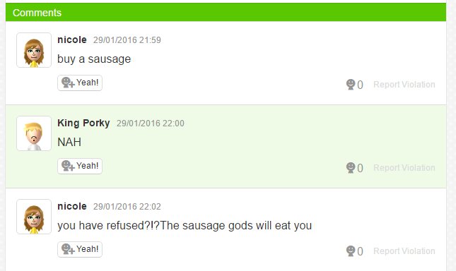 Random Miiverse comments that I got #1