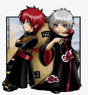 Gaara and Sasori-BLACK IS BACK