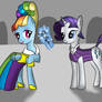 feminine Rainbow Dash and getlemare Rarity