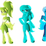 Aquatic Slime Trio - Grunilda, Turcheza and Azulia