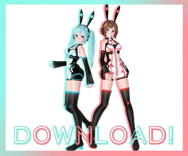 [Dl in the Description] Cyber Bunny Miku x Meiko