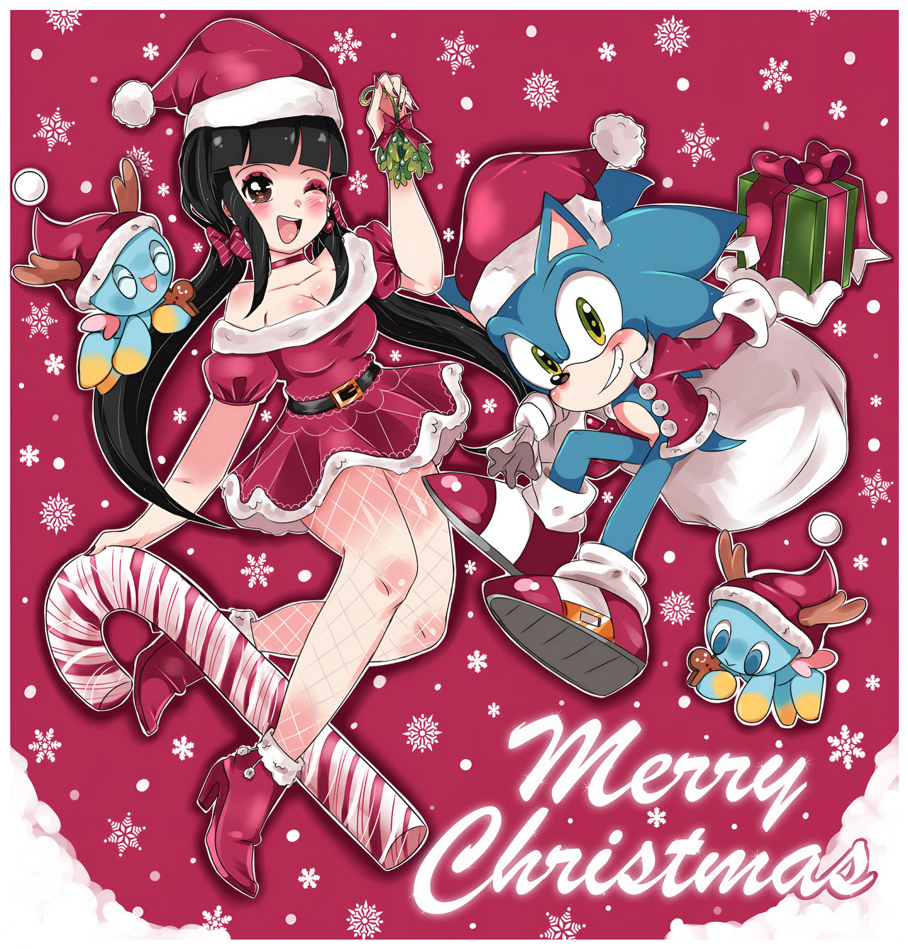 Santa Alii and Sonic :D
