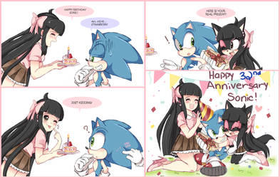 HAPPY 32 YEARS TO SONIC! by piink-rose