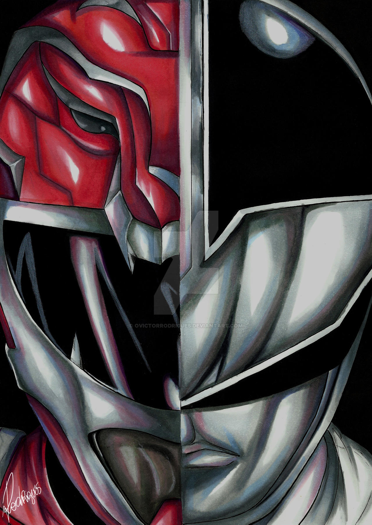 Hyperforce Red Power Rangers Face Red and Silver Ranger - Power Rangers Hyperforce by ovictorrodrigues on ...