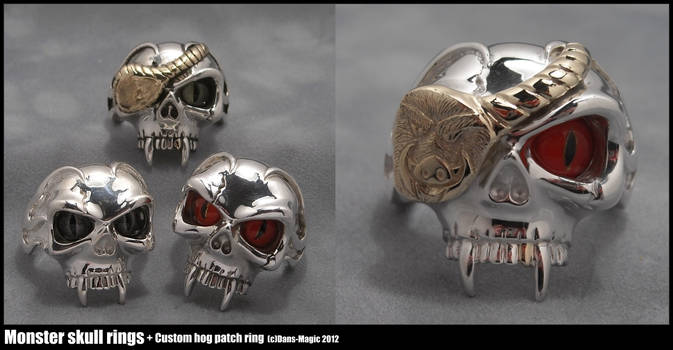 Monster skull rings