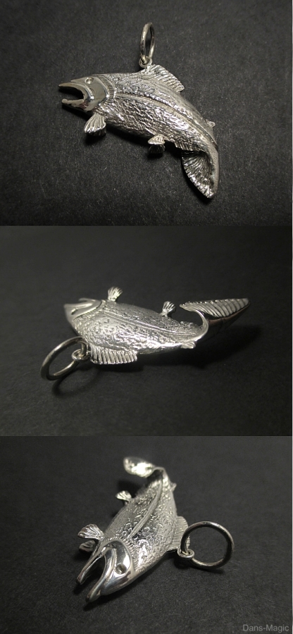 Jumping salmon pendant