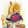 Mr Snail likes mushrooms