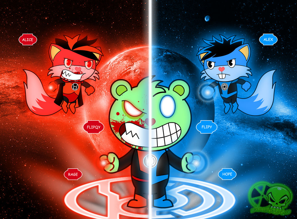 HTF Blue vs Red: Flippy vs Flipqy by skull1045fox on DeviantArt