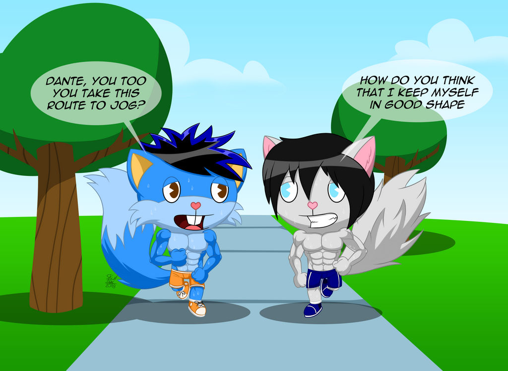 HTF gift: Jogging with Dante by skull1045fox on DeviantArt