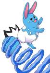 Pokemon Tribute Gen 2 - Azumarill Uses Aqua Tail by Jesteppi