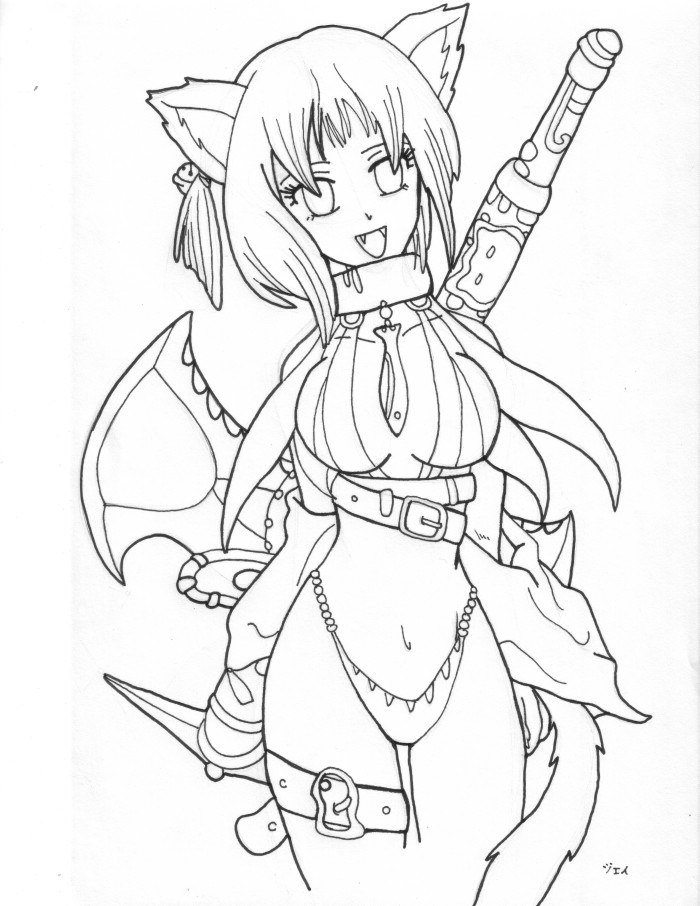 Neko girl Axe WIP