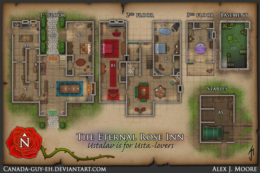 The Eternal Rose Inn Map