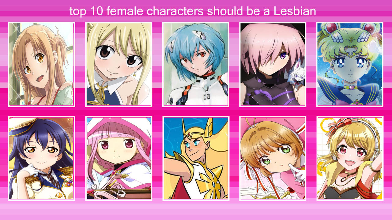 top 10 female characters should be a Lesbian by amychen803 on DeviantArt