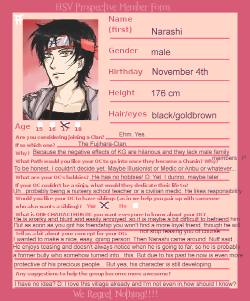 HSV: PM Profile Sheet - Narashi