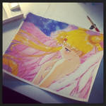 Large sailormoon gouache painting by Kris-Goat