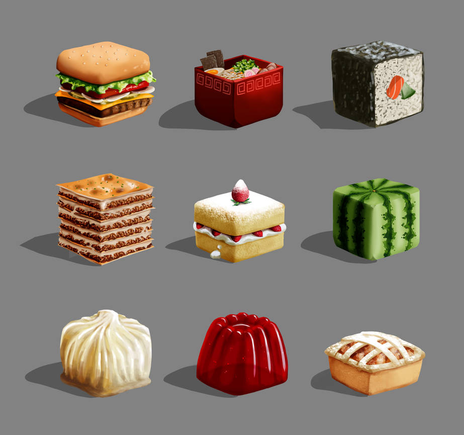 Cube Food by JinxDrawings on DeviantArt