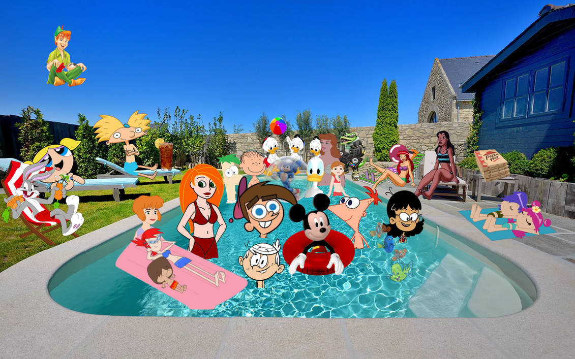 Cartoon Pool Party by brunobear7 on DeviantArt