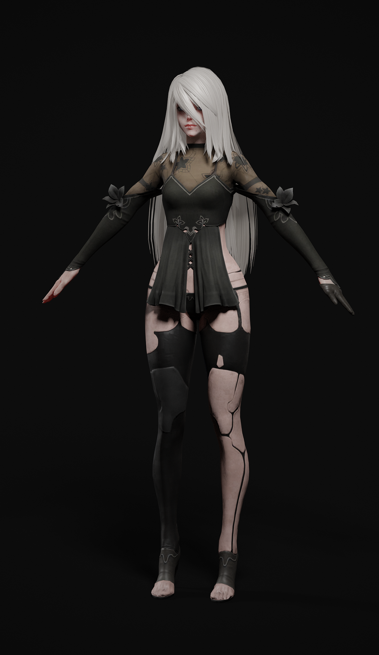 drew this using NieR: Reincarnation designs as refference : r/nier