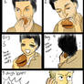 Castiel loves his burger