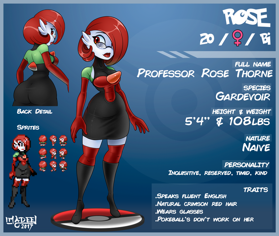 OC Reference Rose the Gardevoir (Pokemon OC) by ImaDeeJ on DeviantArt