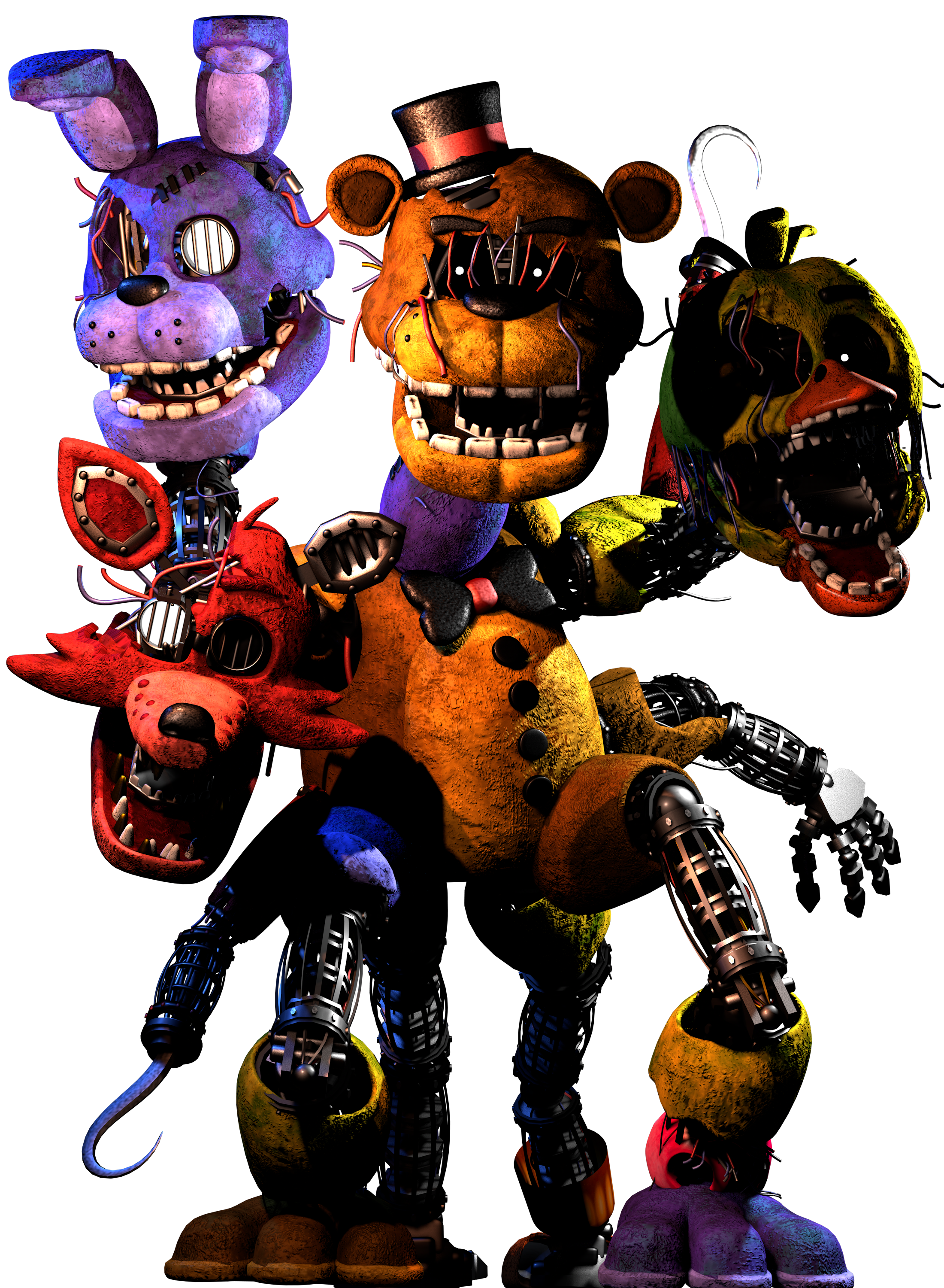 Nightmare Fredbear Character Render by TheUnbearable101 on DeviantArt