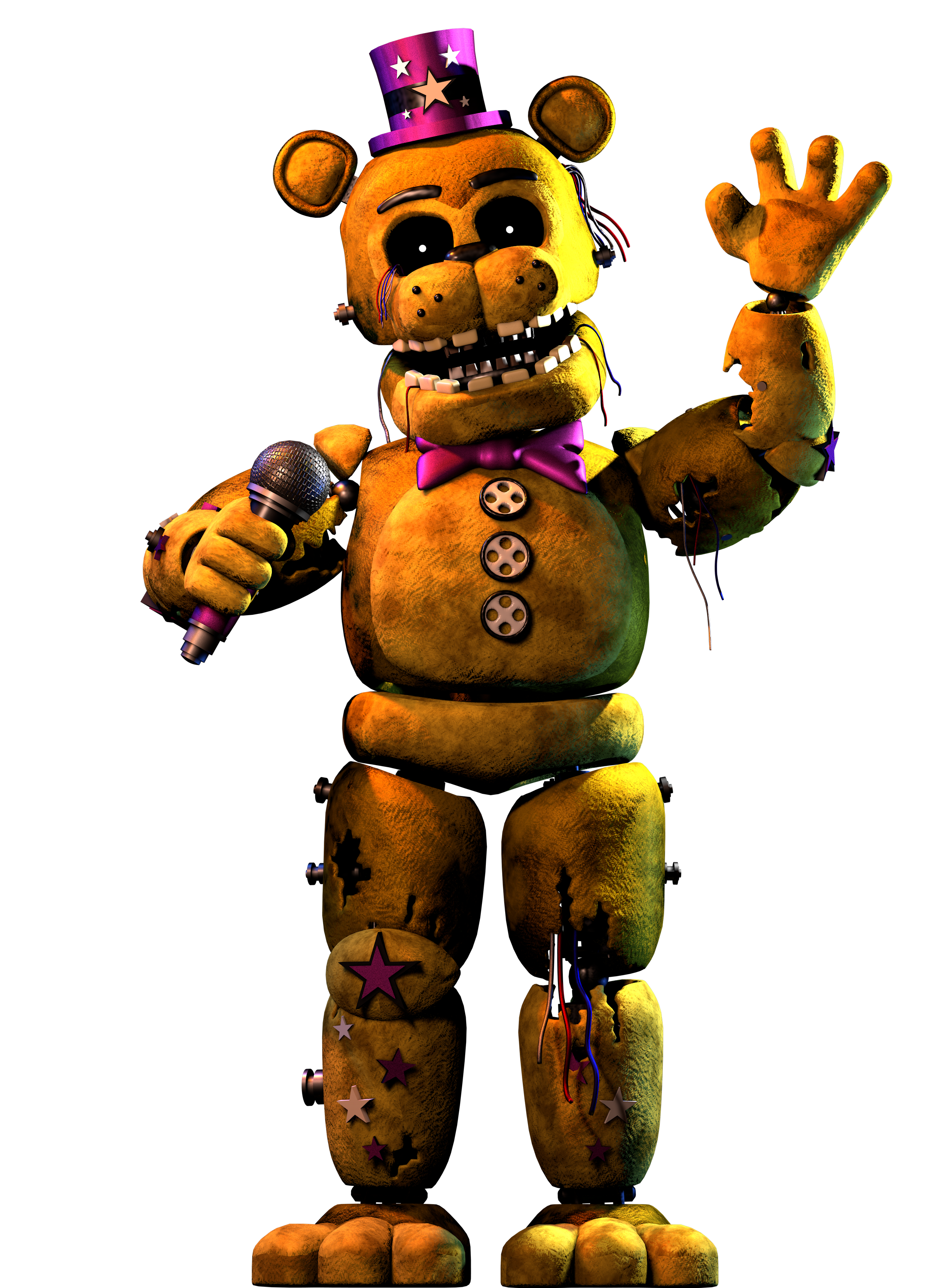 Nightmare Fredbear Character Render by TheUnbearable101 on DeviantArt