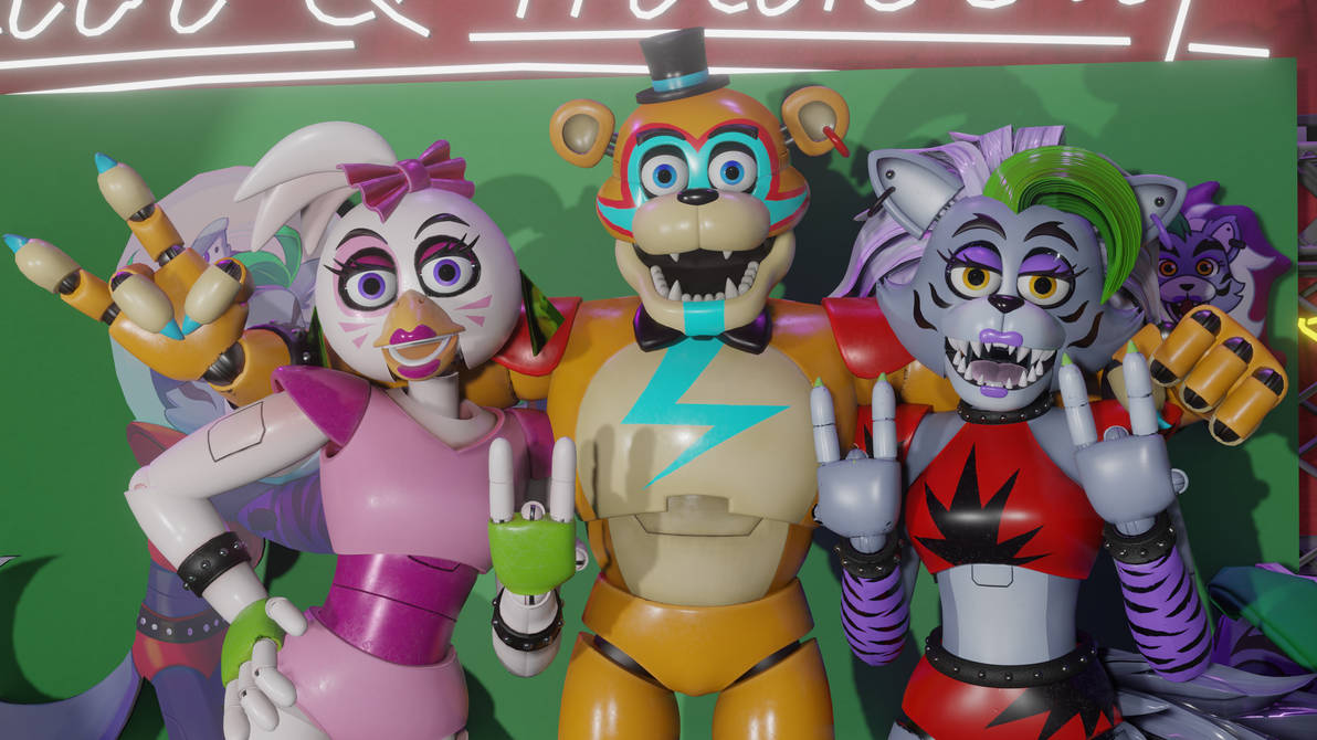 Glam Rocks Roxy Render FNAF SB Glamrock Freddy,Chica and Roxy LETS ROCK by kennyloh98 on ...