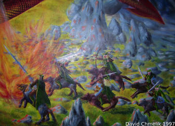 Dragon Fight: elves closeup by dchmelik