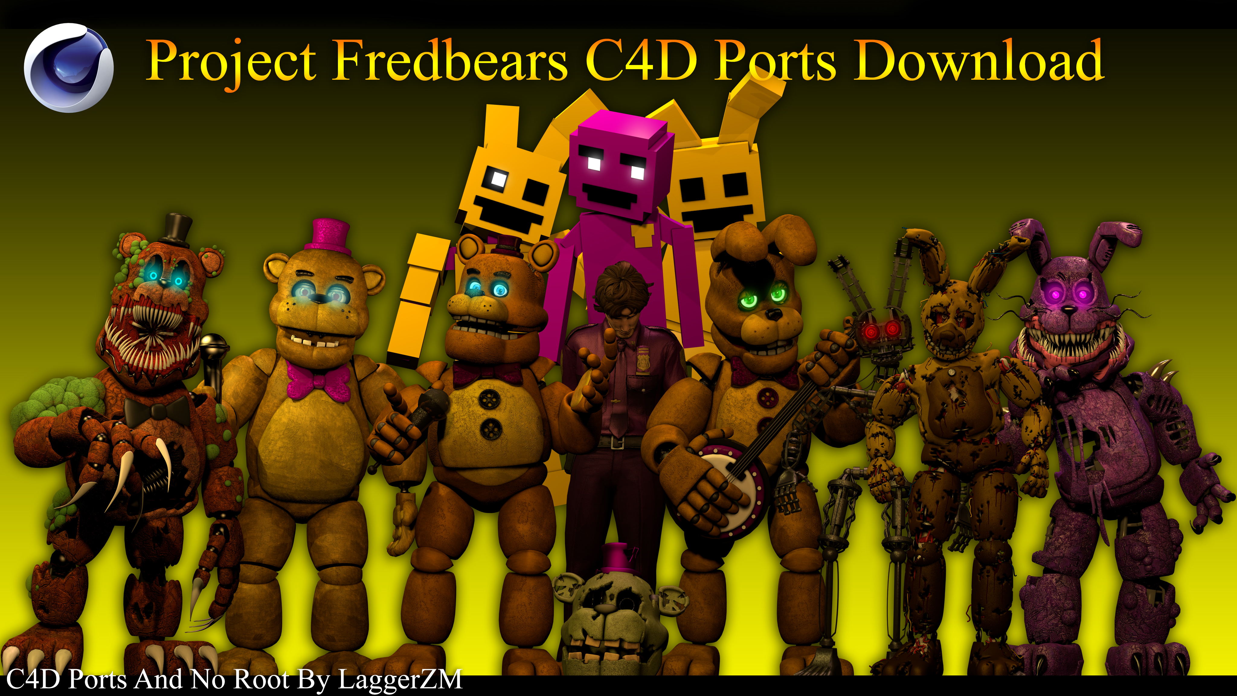 C4D-R19] FNaF Help Wanted C4D Pack Final Release by Bun-Zai on