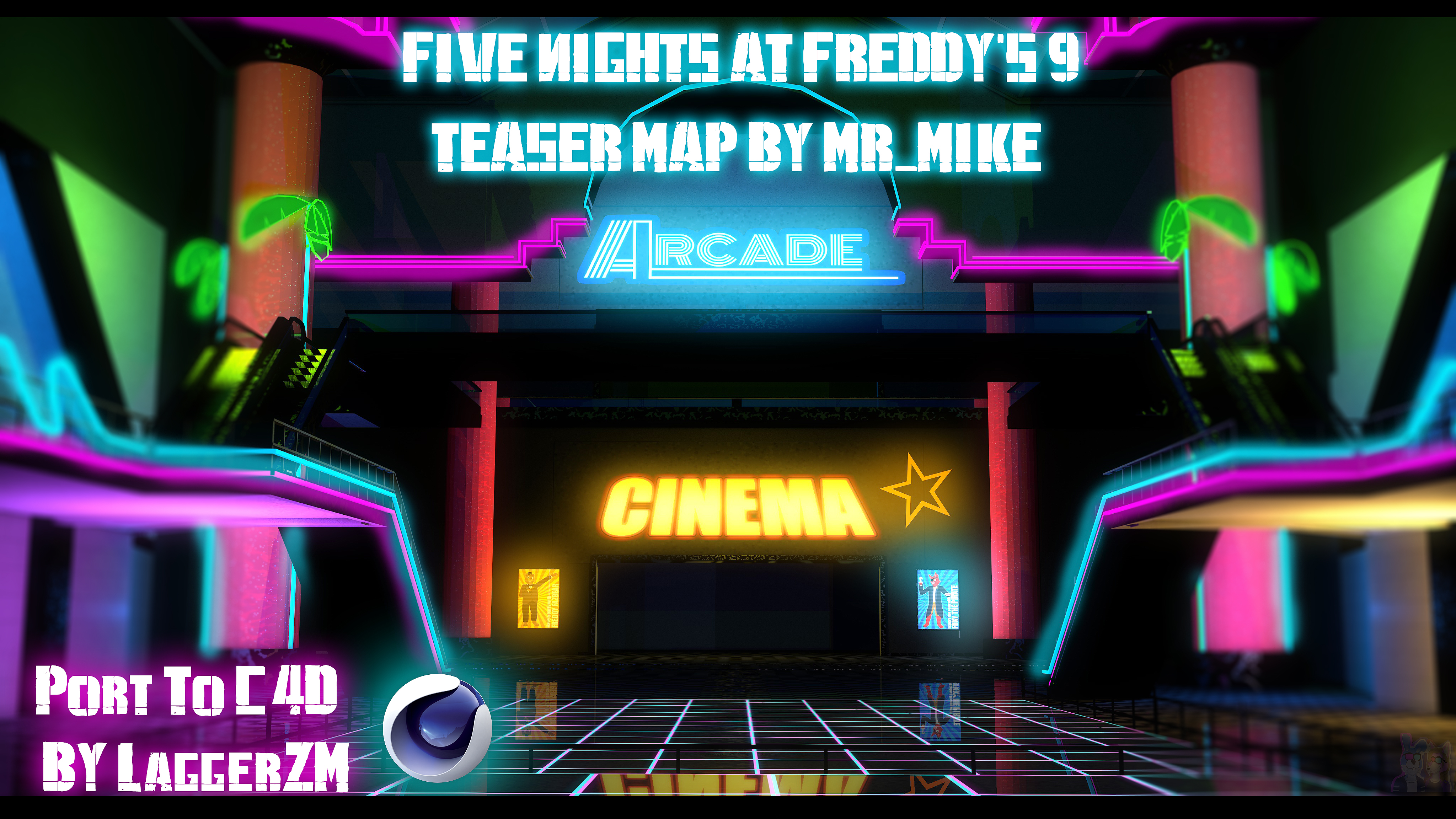 Fredbear and friends map + Fnaf 3 hw map for c4d by