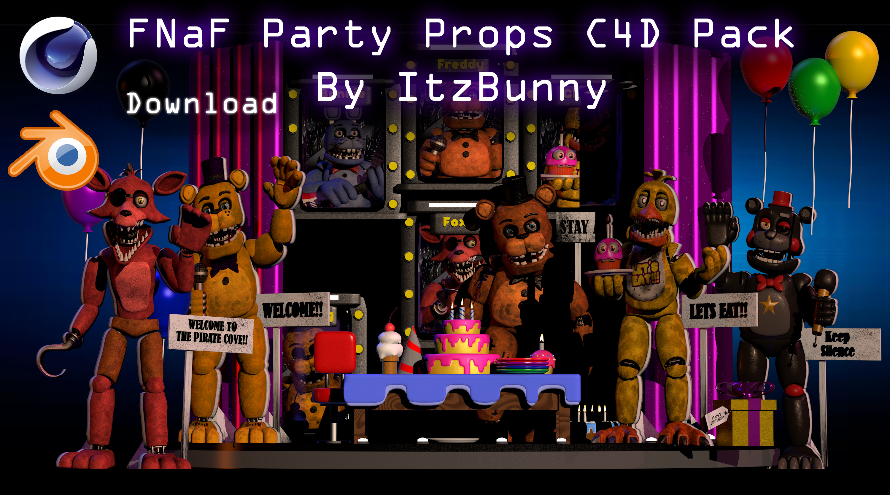 Cinema4D-Ports) FNaF AR HW Second Pack Download by Bun-Zai on DeviantArt