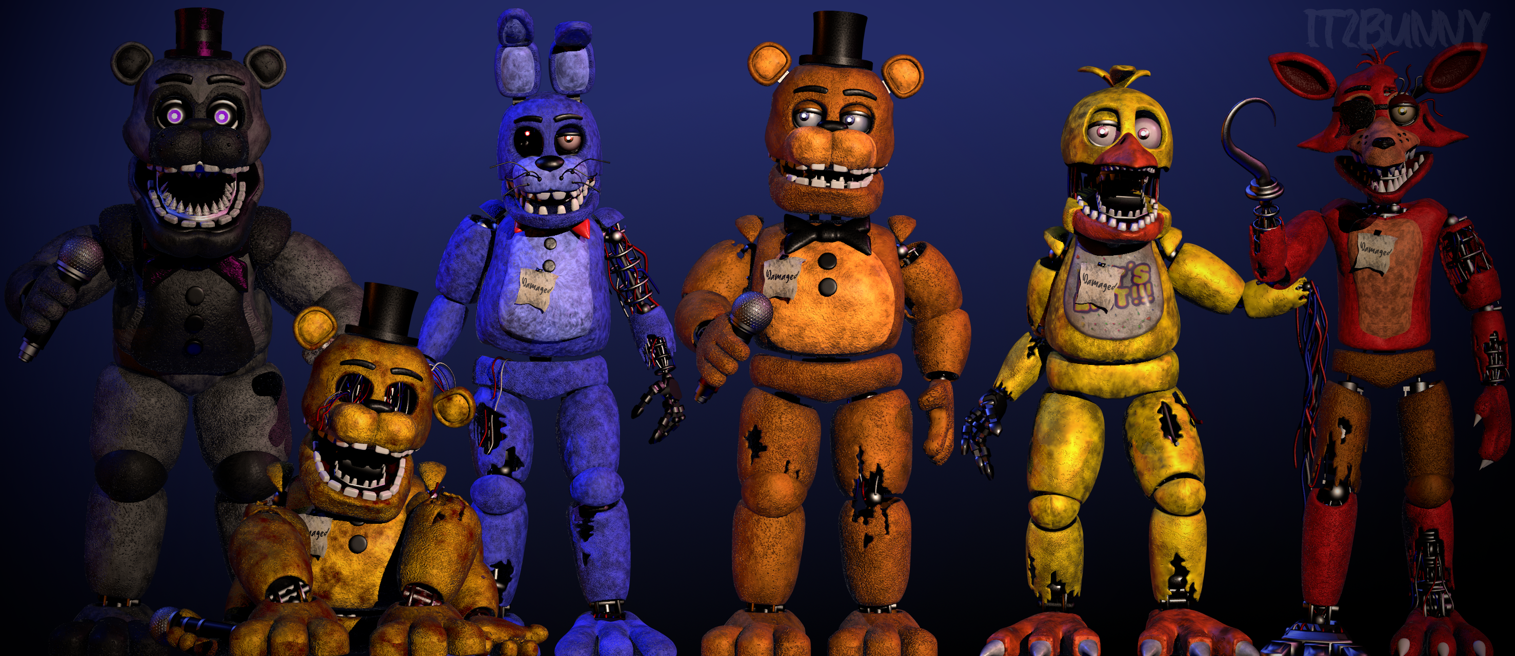 C4D-R19] FNaF SB STAFF Bots C4D Download!! by Bun-Zai on DeviantArt