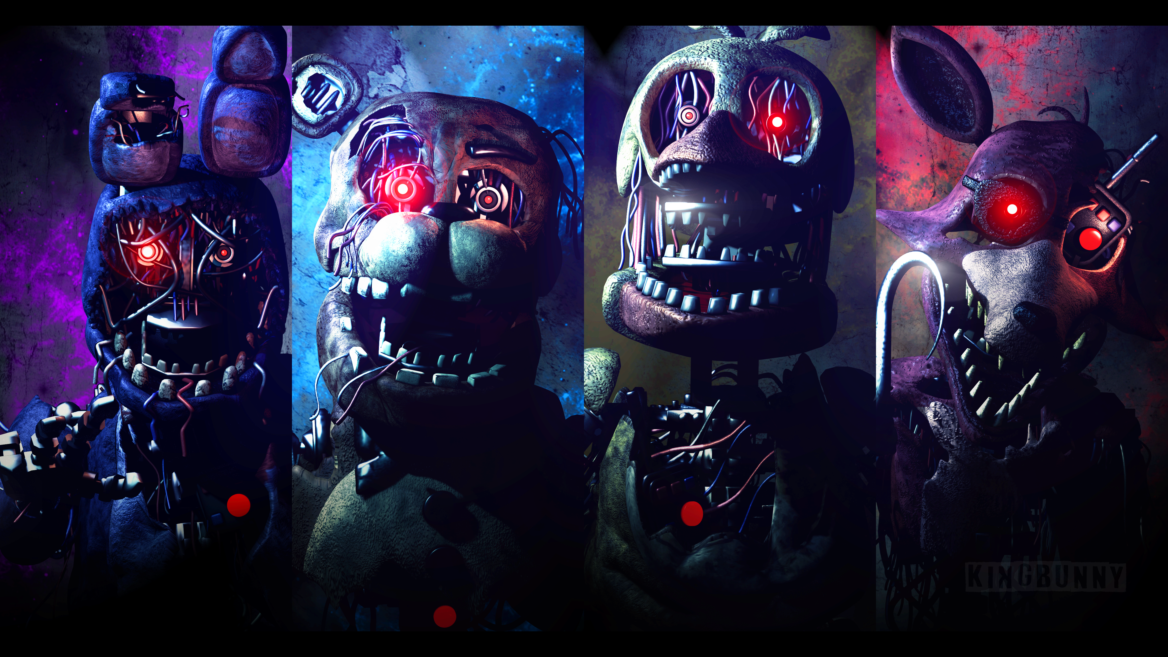 👑 BunZai ❄ on X: C4D - Abandoned FNaF 1 Animatronics - My Concept   / X