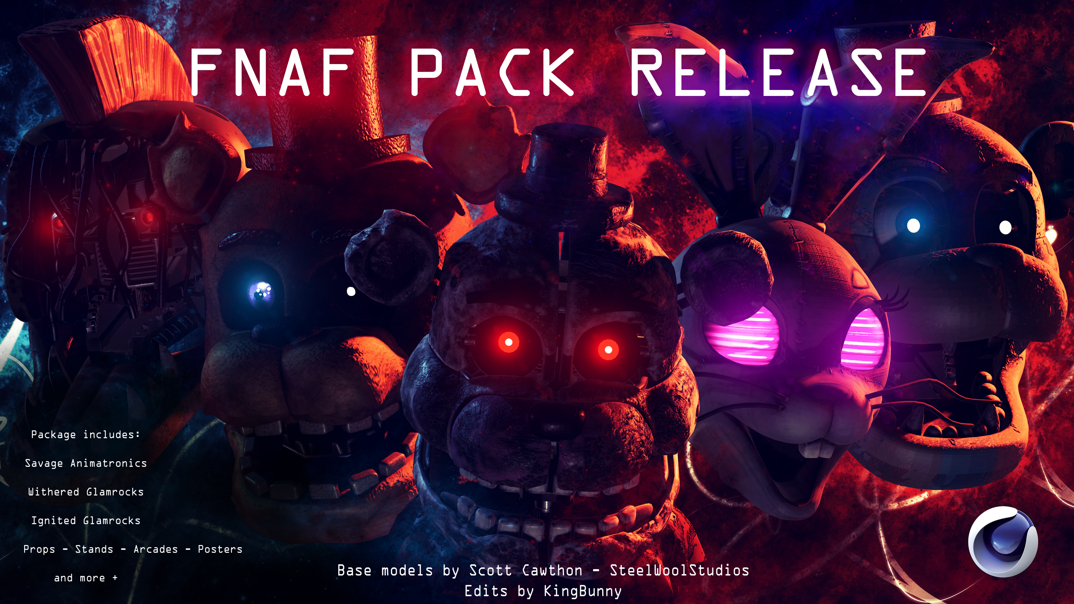 FNAF 4 Nightmare Pack Download C4d by souger222 on DeviantArt