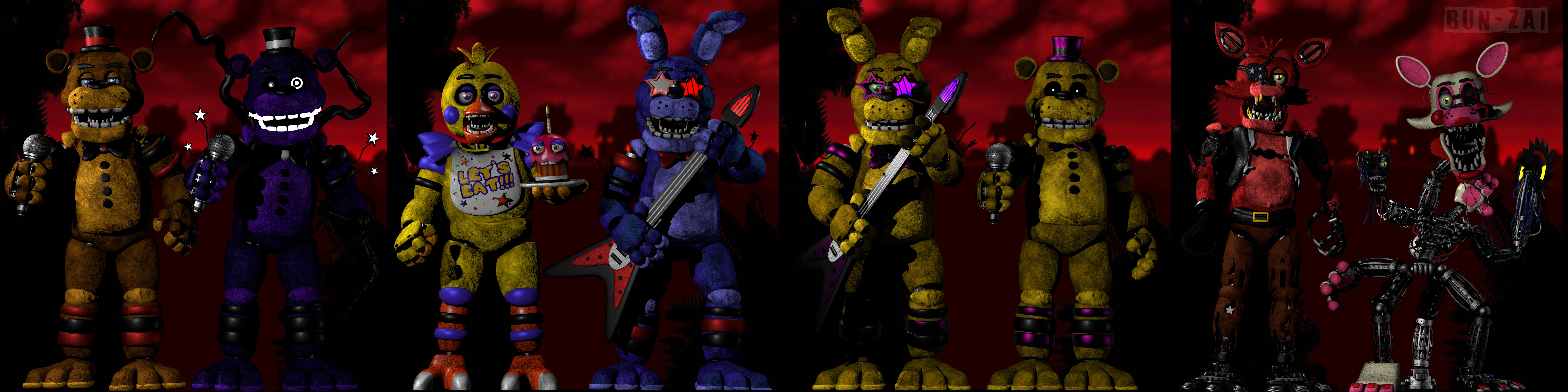 C4D-R19] FNaF SB STAFF Bots C4D Download!! by Bun-Zai on DeviantArt