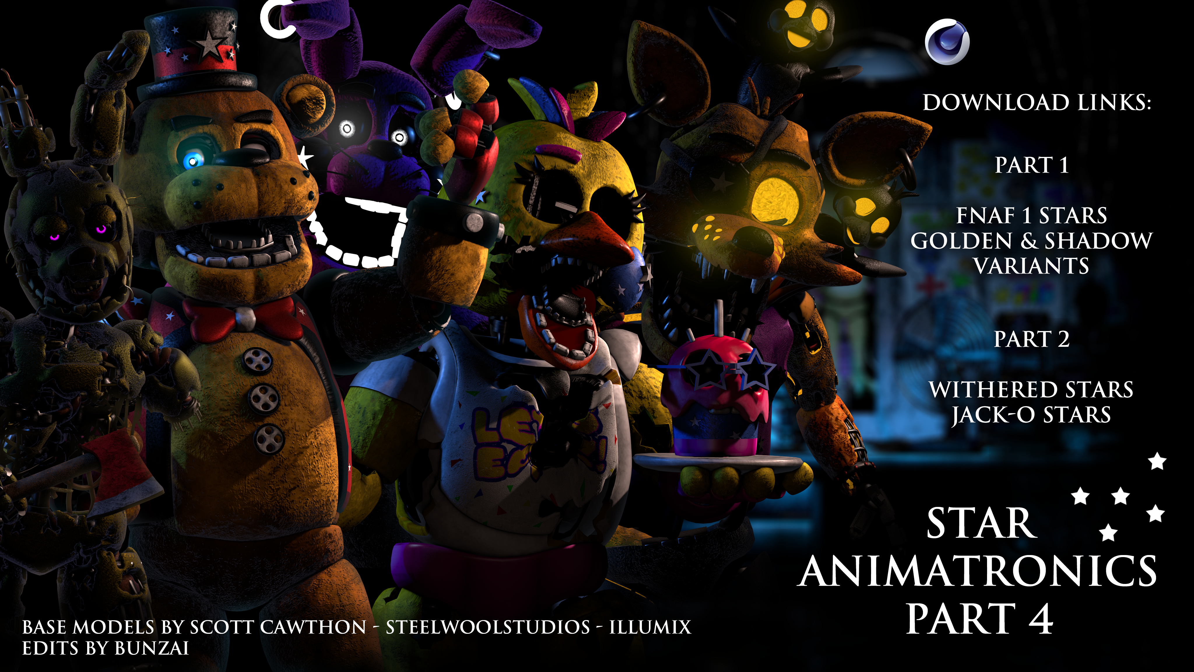 C4D-R19] Star Animatronics PT1 Updated by Bun-Zai on DeviantArt