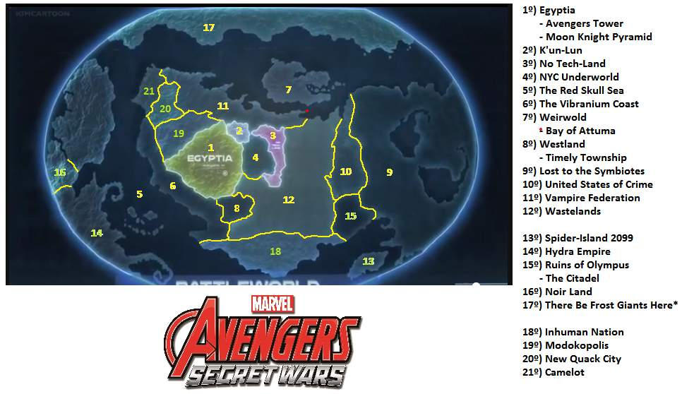 Avengers Secret War - Battleworld Map MK II by Marypuff on DeviantArt