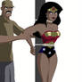 Wonder Woman Tied to Pole