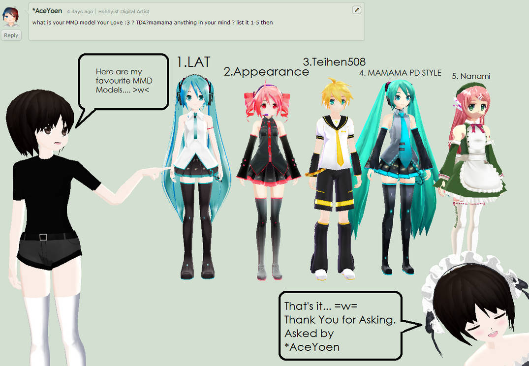 .:Question 3:. List of my favourite MMD Models by MMDAnimatio357 on ...