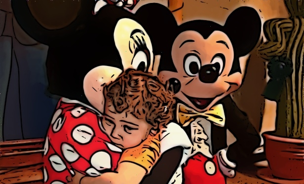 Hugging Minnie - Cartoonized