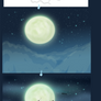In the night sky ~ step by step