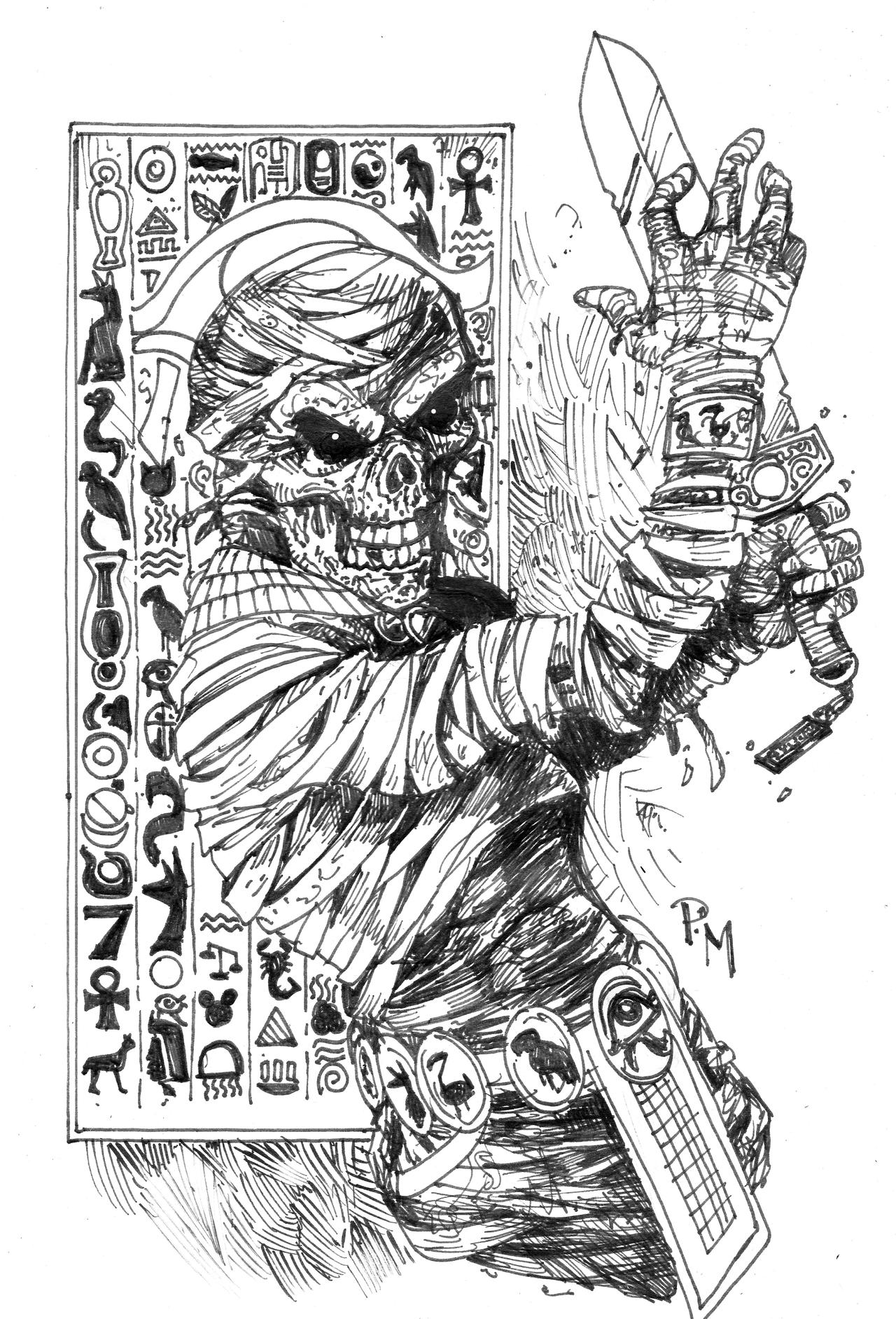 INKTOBER2024 Oct12 -Mummy Arise
