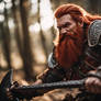 Dwarf Warrior Red  Head With Braided Beard