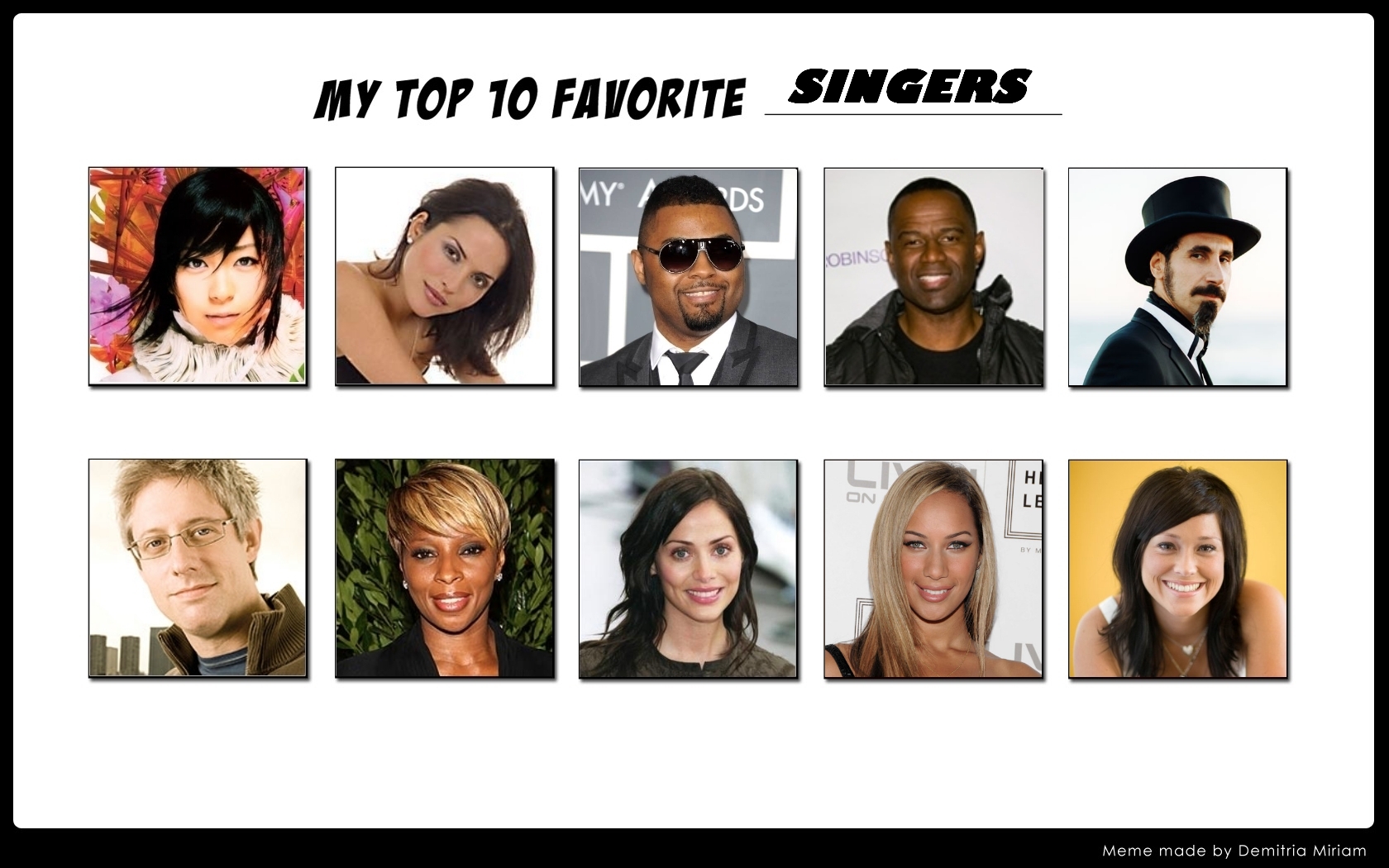 My Top 10 Favorite Singers