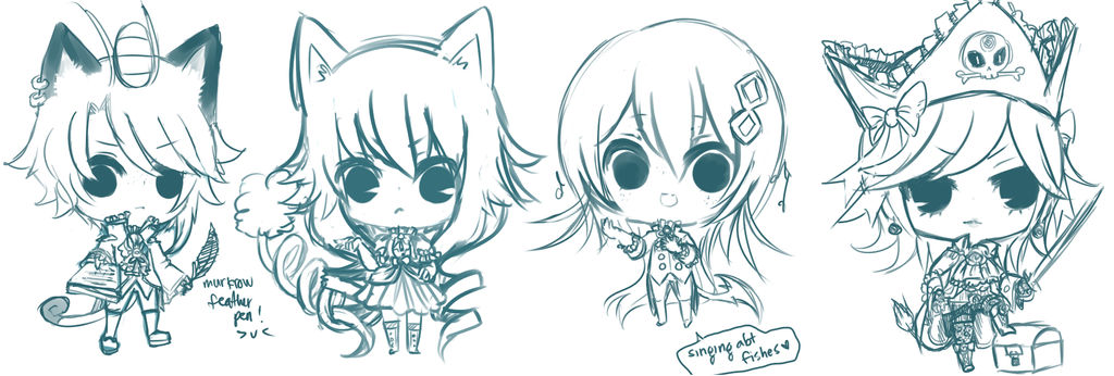 OC -- cat gijinkas WIP