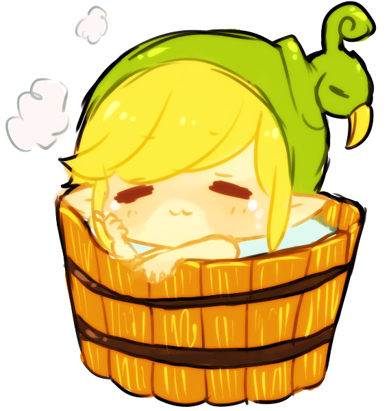 minish cap -- bath time!