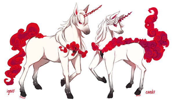 OCs -- Ignus and Candis Unicorn forms